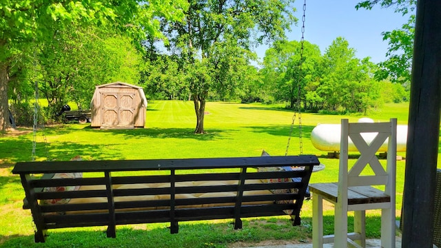 4471 Seminary Rd, Smyrna, TN 37167 - exterior space with a storage unit, an outdoor structure, and a yard