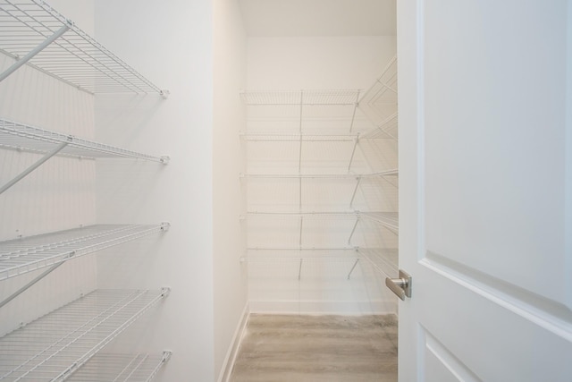spacious closet with wood finished floors