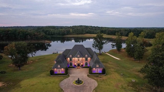 140 Lake Shore Ln, Henderson, TN 38340 - bird's eye view with a water view and a wooded view