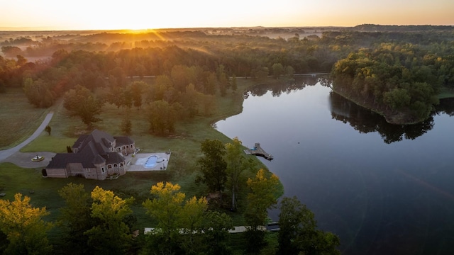 140 Lake Shore Ln, Henderson, TN 38340 - birds eye view of property featuring a forest view and a water view