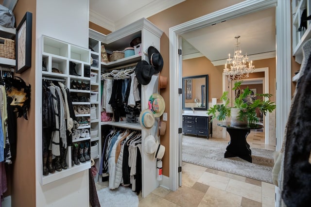 140 Lake Shore Ln, Henderson, TN 38340 - spacious closet featuring a notable chandelier