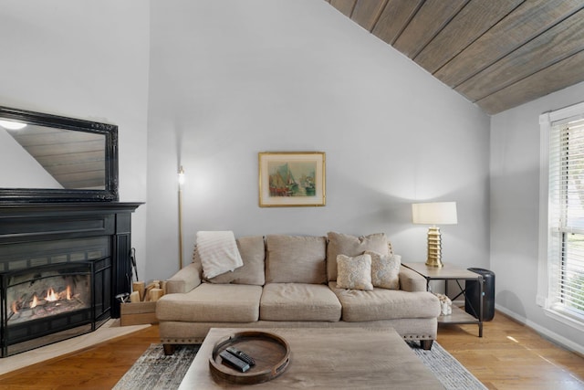 2561 Edinburgh St, Old Hickory, TN 37138 - living area with a fireplace with flush hearth, wood finished floors, vaulted ceiling, and a healthy amount of sunlight