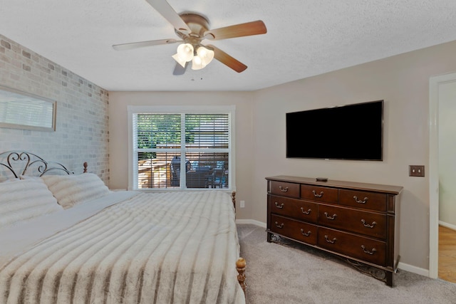 2561 Edinburgh St, Old Hickory, TN 37138 - bedroom featuring baseboards, a ceiling fan, a textured ceiling, and light colored carpet