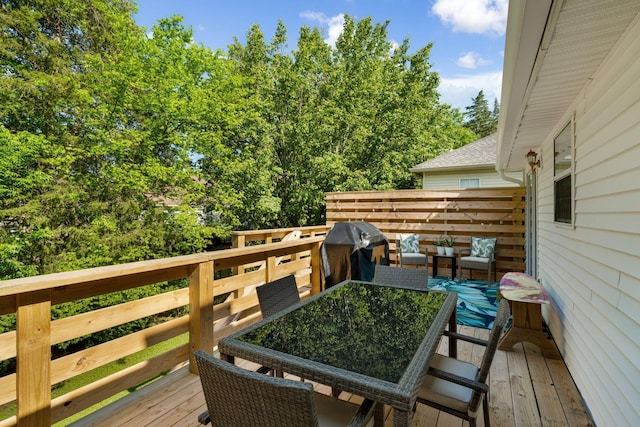 2561 Edinburgh St, Old Hickory, TN 37138 - wooden deck featuring an outdoor hangout area and a grill