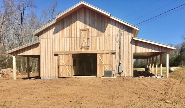view of barn featuring central AC unit