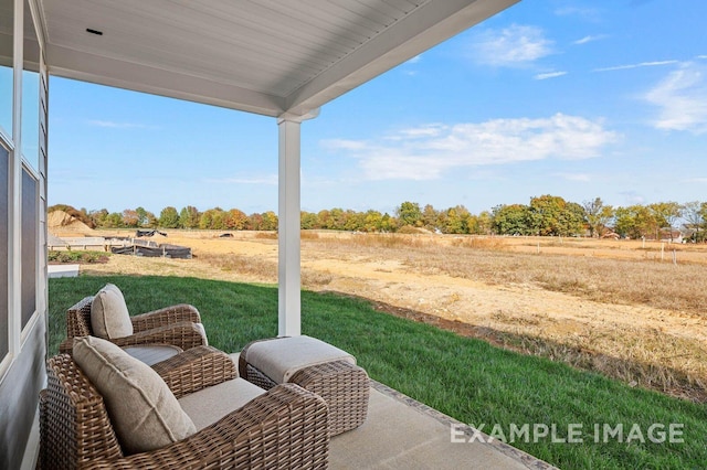 view of patio featuring a rural view