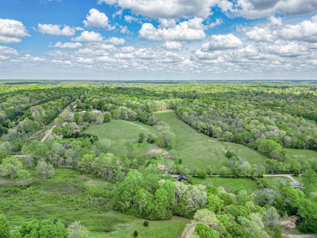 bird's eye view with a view of trees