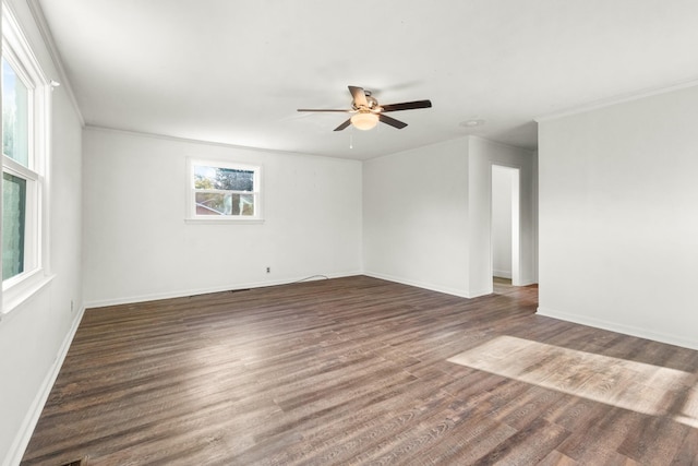 913 Branch Rd, Clarksville, TN 37043 - unfurnished room featuring baseboards, wood finished floors, ceiling fan, and crown molding