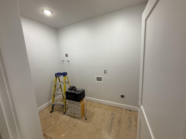176 Beartown Rd, Loretto, TN 38469 - laundry area featuring hookup for a washing machine and baseboards