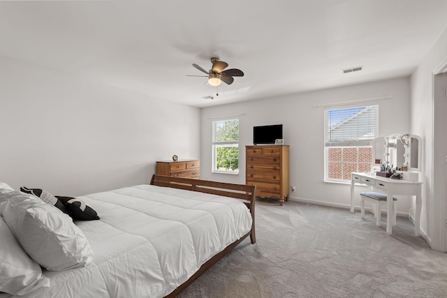 1320 Autumn Springs Ln, Old Hickory, TN 37138 - bedroom with light carpet, ceiling fan, and baseboards
