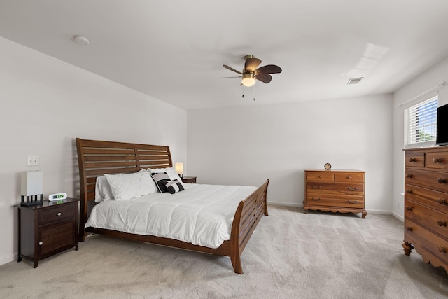 1320 Autumn Springs Ln, Old Hickory, TN 37138 - bedroom with light carpet, a ceiling fan, and baseboards