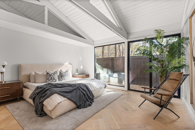 5040 Villa Crest Dr, Nashville, TN 37220 - bedroom featuring access to exterior and wood ceiling