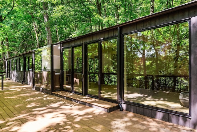 5040 Villa Crest Dr, Nashville, TN 37220 - exterior space with a forest view and wood-type flooring