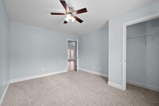 223 Casting Ct, Clarksville, TN 37043 - unfurnished bedroom with baseboards, ceiling fan, light carpet, and a closet
