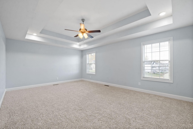 223 Casting Ct, Clarksville, TN 37043 - carpeted empty room featuring recessed lighting, a ceiling fan, baseboards, and a tray ceiling