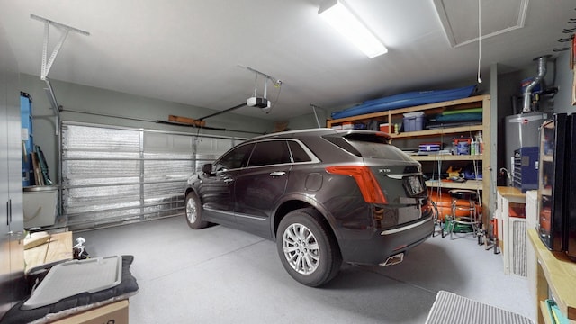 garage with water heater