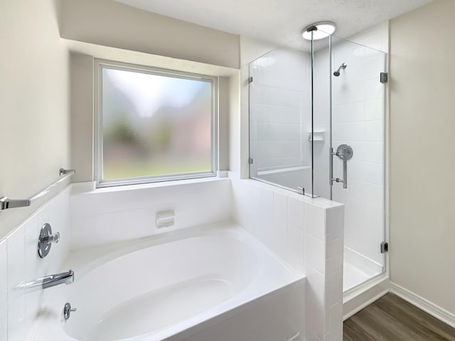 616 Hardin Shire Dr, Old Hickory, TN 37138 - full bath featuring a bath, a shower stall, and wood finished floors