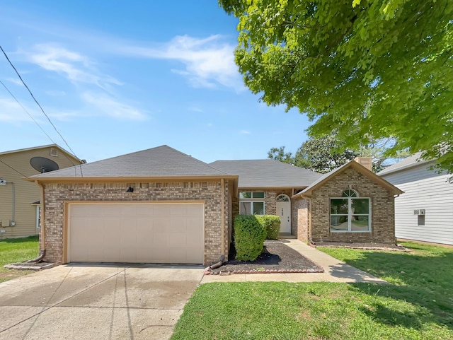 616 Hardin Shire Dr, Old Hickory, TN 37138 - ranch-style home with a garage, brick siding, driveway, and a front yard