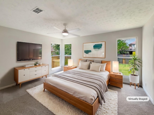 616 Hardin Shire Dr, Old Hickory, TN 37138 - bedroom with a textured ceiling, visible vents, carpet, and baseboards