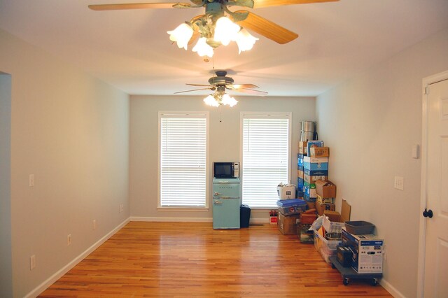 547 Grindstone Hollow Rd, Dickson, TN 37055 - spare room with ceiling fan, light wood-style floors, and baseboards