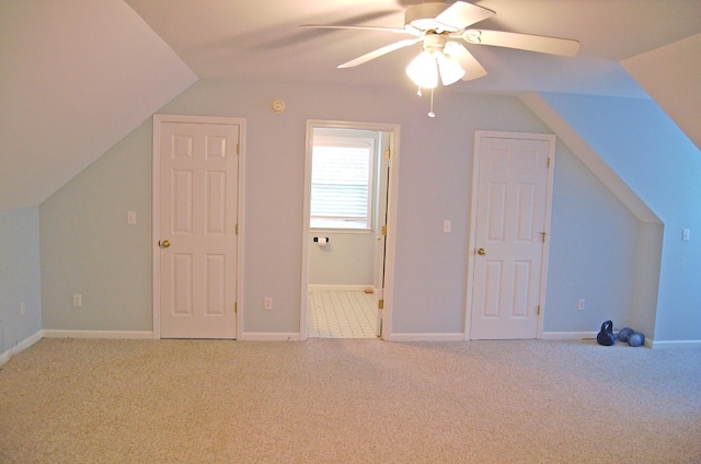 547 Grindstone Hollow Rd, Dickson, TN 37055 - bonus room featuring vaulted ceiling, a ceiling fan, carpet, and baseboards