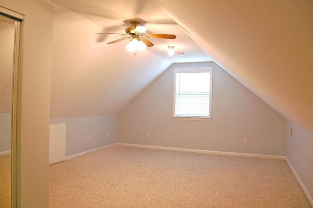 547 Grindstone Hollow Rd, Dickson, TN 37055 - bonus room with light carpet, lofted ceiling, ceiling fan, and baseboards