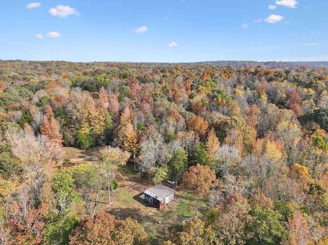bird's eye view with a forest view