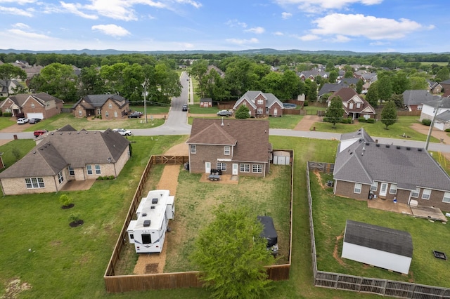 aerial view with a residential view