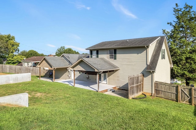 174 Hickory Ln, Jacksboro, TN 37757 - rear view of property with a patio area, a yard, and a fenced backyard