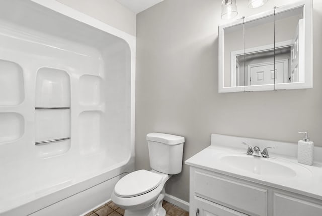 174 Hickory Ln, Jacksboro, TN 37757 - full bathroom with toilet, tile patterned floors, vanity, and baseboards