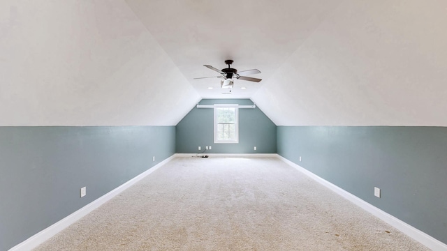 1344 French Brantley Rd, Wartrace, TN 37183 - bonus room featuring ceiling fan, lofted ceiling, baseboards, and carpet