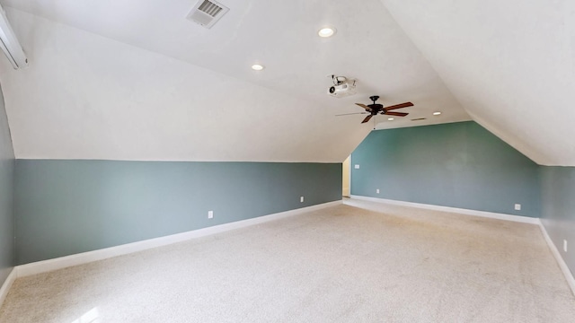 1344 French Brantley Rd, Wartrace, TN 37183 - bonus room with carpet floors, a ceiling fan, lofted ceiling, baseboards, and recessed lighting