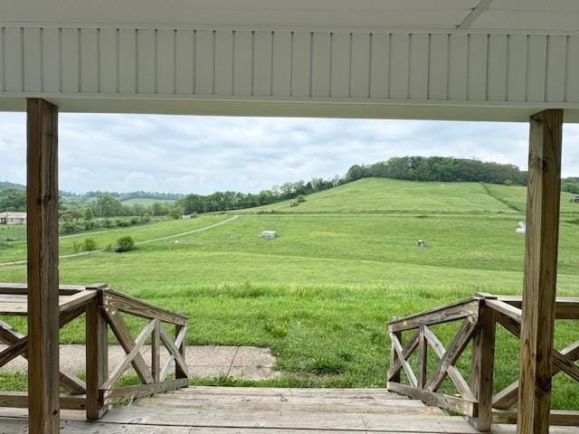 1344 French Brantley Rd, Wartrace, TN 37183 - view of green lawn featuring a view of countryside and a deck