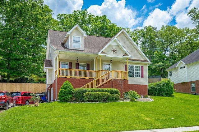 8424 Shadetree Ln, Ooltewah, TN 37363 - view of front of house featuring stairs, covered porch, and a shingled roof