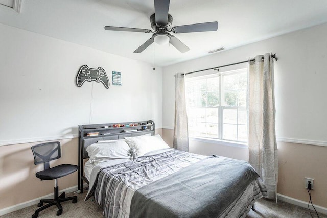 8424 Shadetree Ln, Ooltewah, TN 37363 - carpeted bedroom with baseboards and ceiling fan
