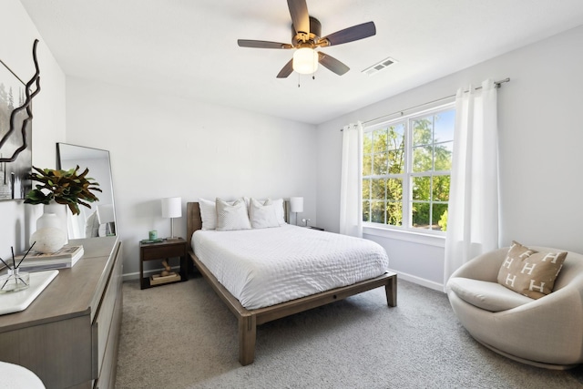 605 Longfellow Ln, Smyrna, TN 37167 - carpeted bedroom featuring baseboards, visible vents, and ceiling fan