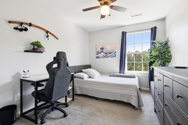 605 Longfellow Ln, Smyrna, TN 37167 - bedroom featuring baseboards, visible vents, a ceiling fan, and light carpet