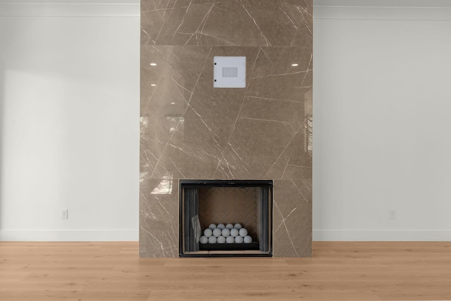 95 Leonard Ave Unit 1, Nashville, TN 37205 - detailed view of baseboards, a fireplace, and wood finished floors