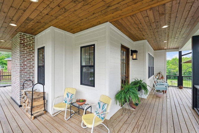 deck with a porch