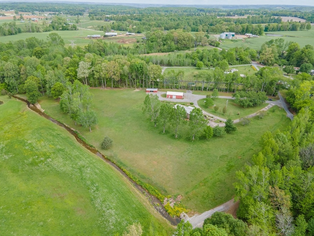 drone / aerial view featuring a rural view