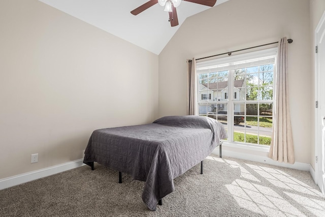 1277 Morstead Dr, Clarksville, TN 37042 - carpeted bedroom featuring baseboards, ceiling fan, multiple windows, and vaulted ceiling