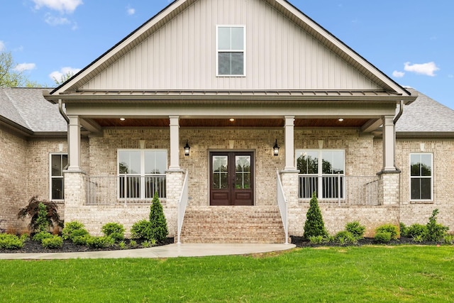 8020 Traditions Ln, Columbia, TN 38401 - view of front of home with brick siding, board and batten siding, and a porch