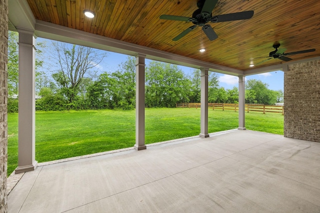 8020 Traditions Ln, Columbia, TN 38401 - view of patio with fence and a ceiling fan