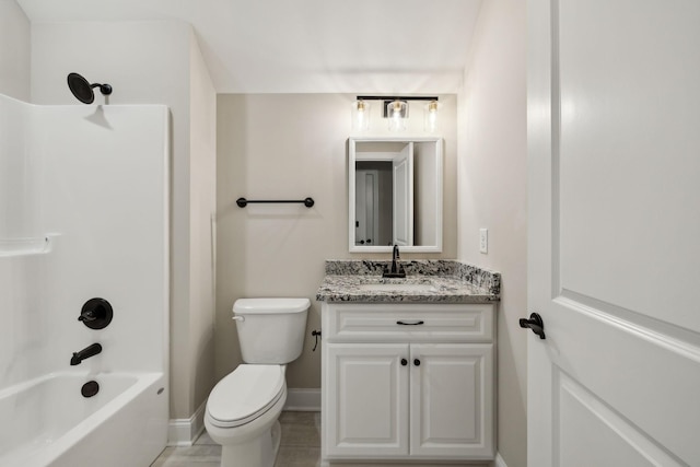 8020 Traditions Ln, Columbia, TN 38401 - full bathroom with toilet, baseboards, vanity, and  shower combination