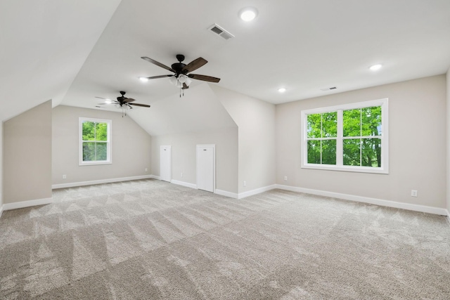8020 Traditions Ln, Columbia, TN 38401 - bonus room featuring visible vents, ceiling fan, carpet flooring, and baseboards