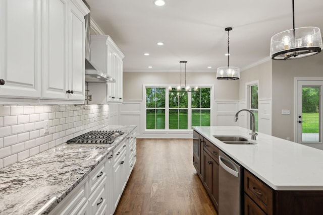 8020 Traditions Ln, Columbia, TN 38401 - kitchen with stainless steel appliances, dark brown cabinets, white cabinets, and a sink