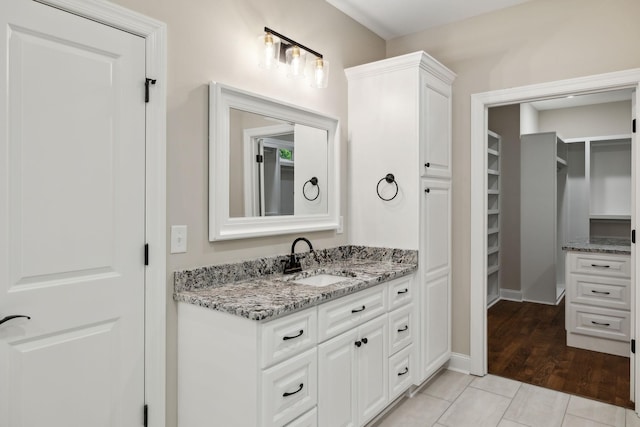 8020 Traditions Ln, Columbia, TN 38401 - bathroom with tile patterned floors, a closet, and vanity
