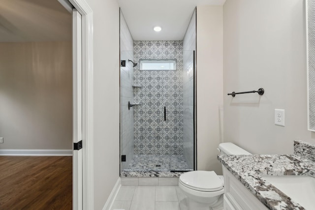 8020 Traditions Ln, Columbia, TN 38401 - full bathroom featuring baseboards, a shower stall, toilet, and vanity