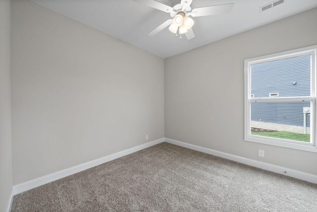465 Herman Dr, Clarksville, TN 37042 - carpeted empty room with baseboards, visible vents, and a ceiling fan