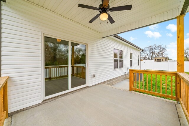 465 Herman Dr, Clarksville, TN 37042 - deck featuring ceiling fan, a patio area, and fence